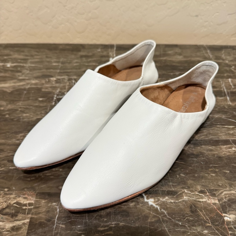 Jeffrey Campbell Vijay White Leather Point Toe Flats